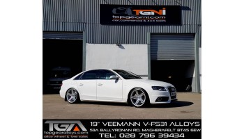 White Audi A4 on 19" Veemann V-FS31 Alloys